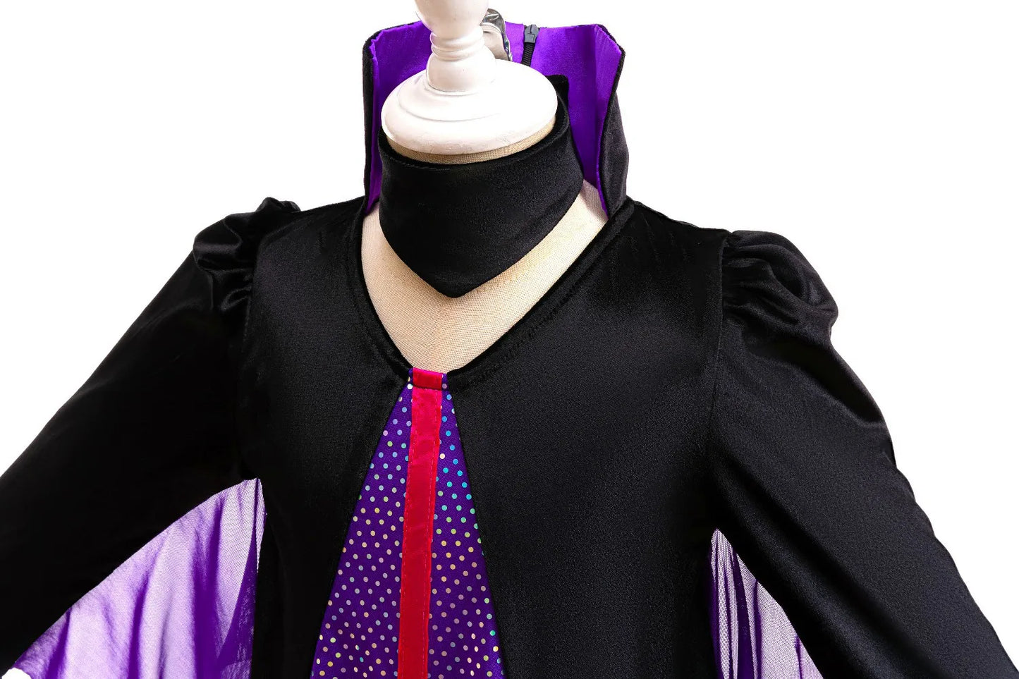 Halloween Costume Girls Cartoon Maleficent Cosplay Dress Children Fancy Witch Disguise Robe Carnival Devil Queen Dot Tulle Frock