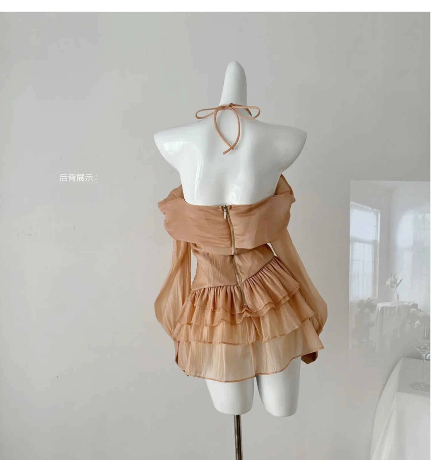 Women's Sexy Summer Autumn Slash Neck Off Shoulder Long Sleeve Short Dress Lady Streetwear Party Holiday Mini Dress
