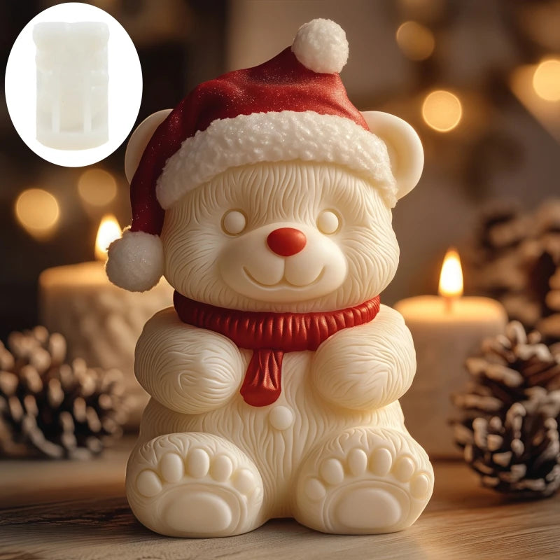 Love Owl Candle Silicone Mold Wear Christmas Hat Owl Resin Mold Christmas Heart Owl Gypsum Mould Craft Molds Christmas Gift