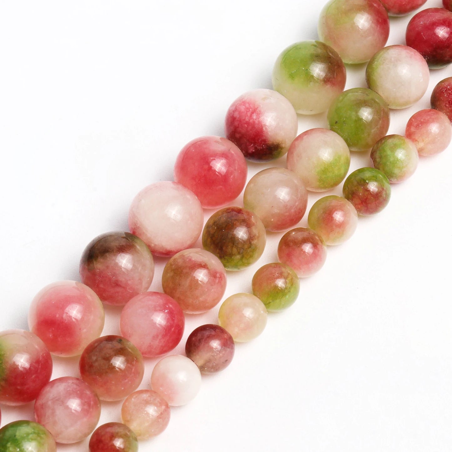 Natural Watermelon Tourmaline Jades Stone Beads Loose Spacer Beads for Jewelry Making Diy Bracelet Handmade Accessories 6 8 10mm