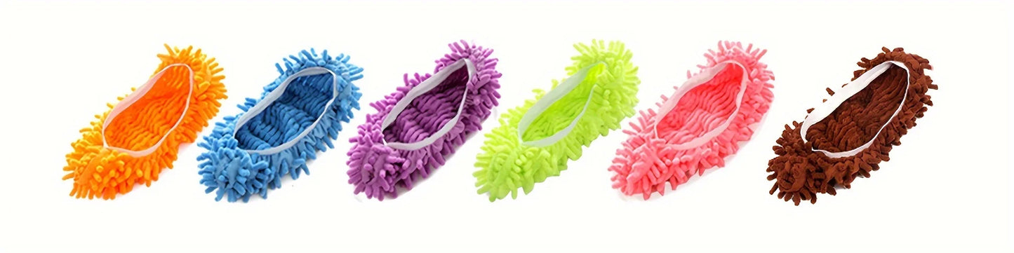 2/4/8/12Pcs Random Color Dust Remover, Mop Socks Ladies Men Kids Feet, Microfiber Dust Hair Cleaner Reusable & Washable.
