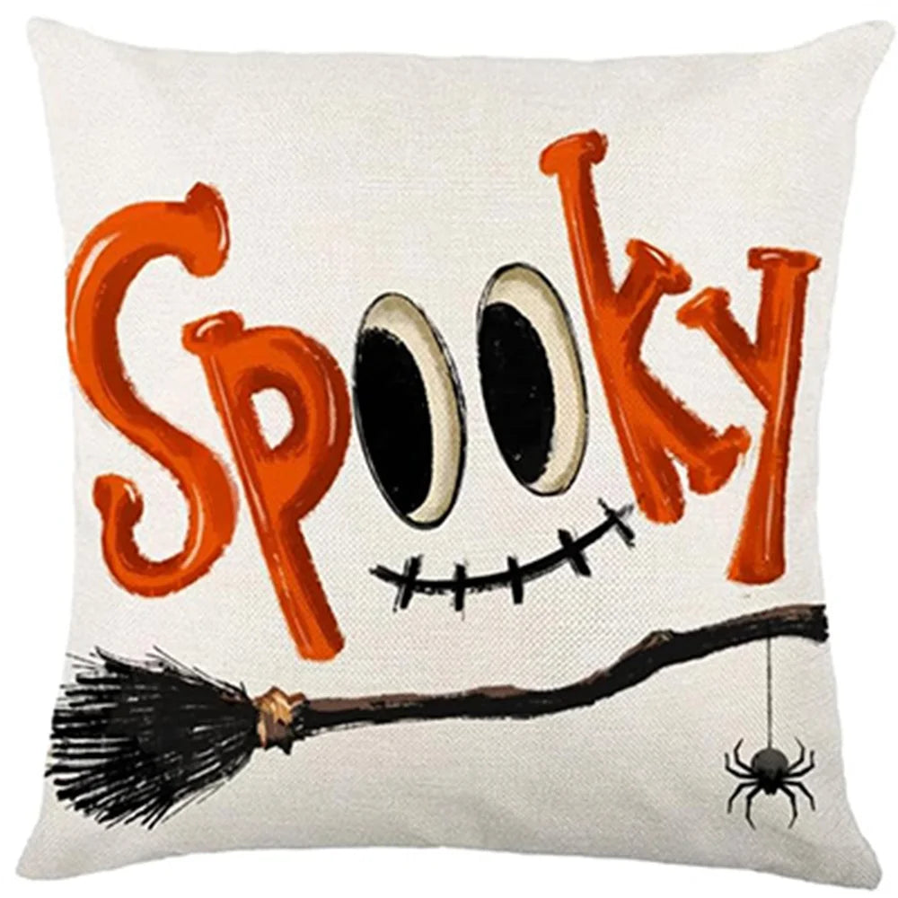 Spooky Halloween Pillowcases: Witch, Ghost, Bat, and 'Spooky' Designs for a Hauntingly Fun Season! Sofa cushion cover, gift
