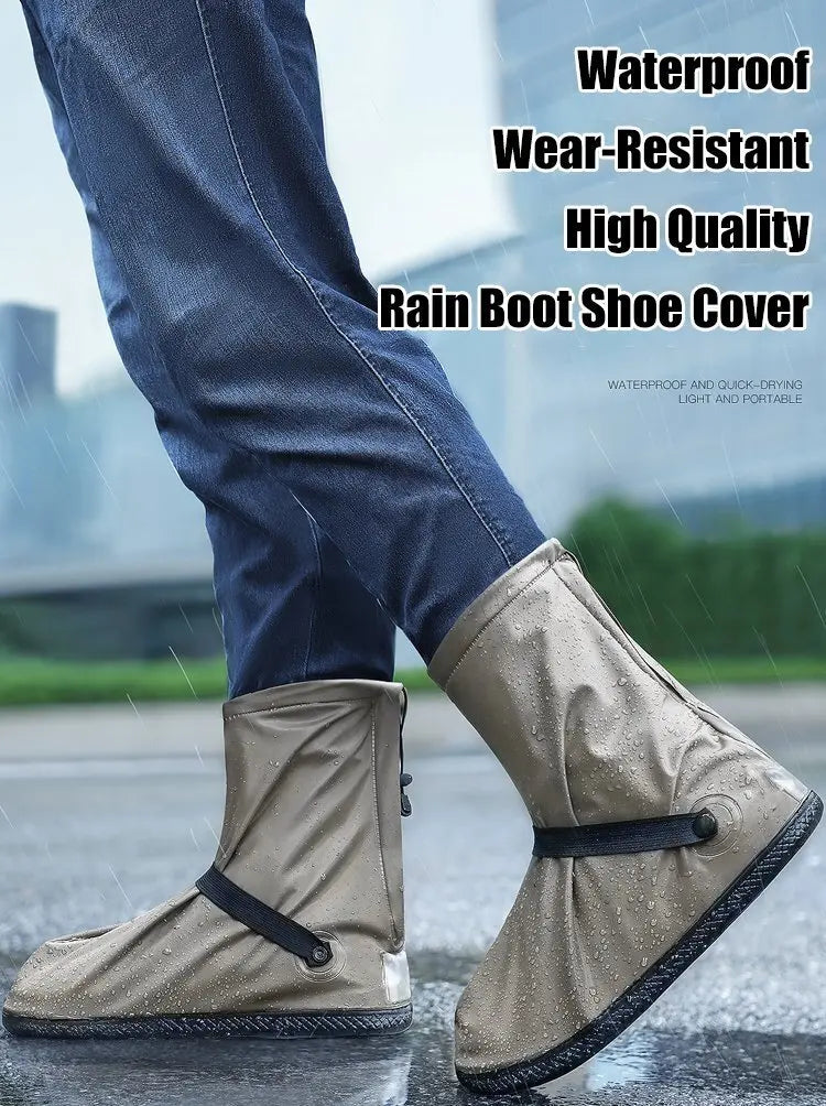 Waterproof Tall Silicone Shoe Covers Antislip Outdoor Travel Rainproof Boot Covers
