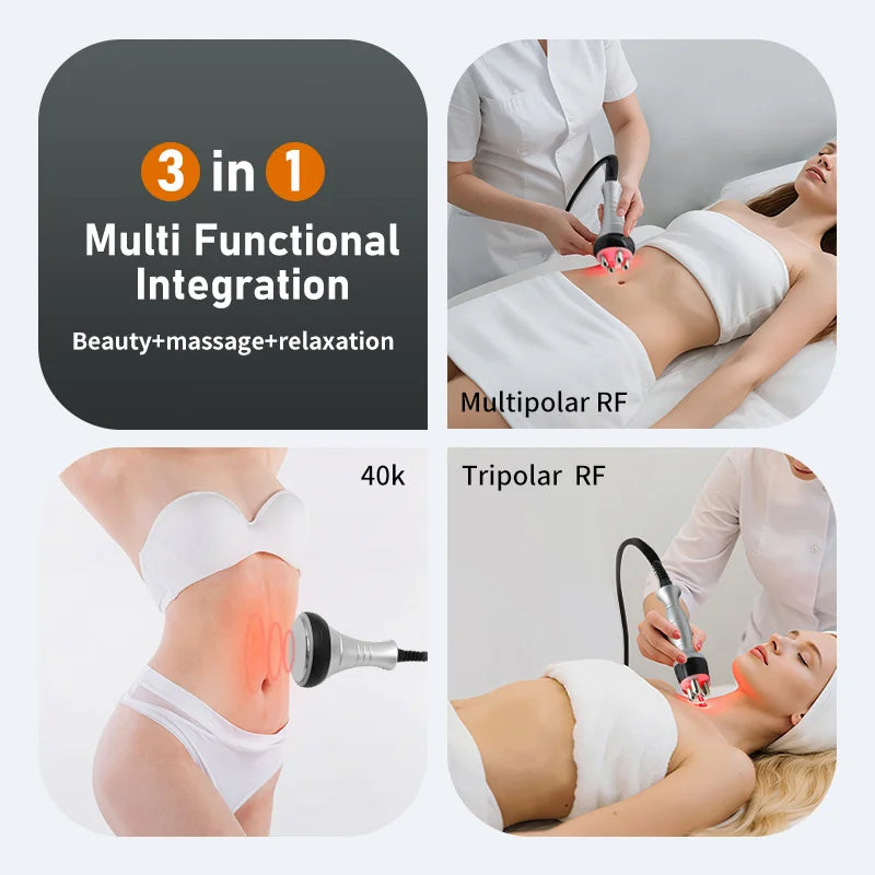 3IN1 40K Ultrasound Radiofrequency Beauty Device Massage for Shaping Tighten the Skin Burn fat Anti-aging Whitening Beauty Tools