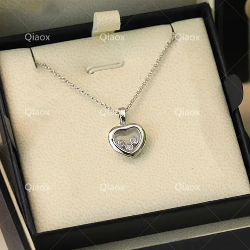 MXK 2025 Hot selling new 925 sterling silver heart-shaped necklace for women's fashion luxury brand jewelry party Christmas gift