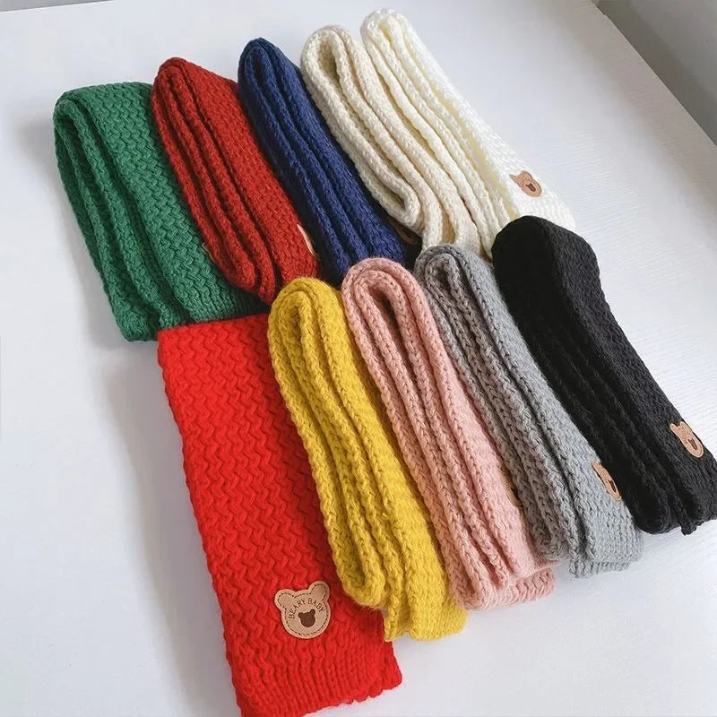 Kids Windproof Scarf Fleece Lined Warm Neck Cover Toddler Winter Scarf Christmas Gift Unisex Baby Outdoor Scarf Korean Cute