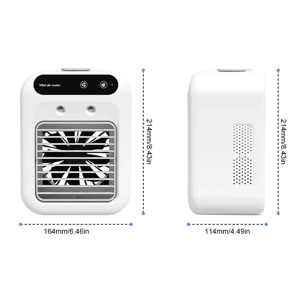 Mini Portable Humidifier Fan Air Conditioner Household Small Air Cooler Portable Air Adjustment Office Oil Diffuser Fast Cooling