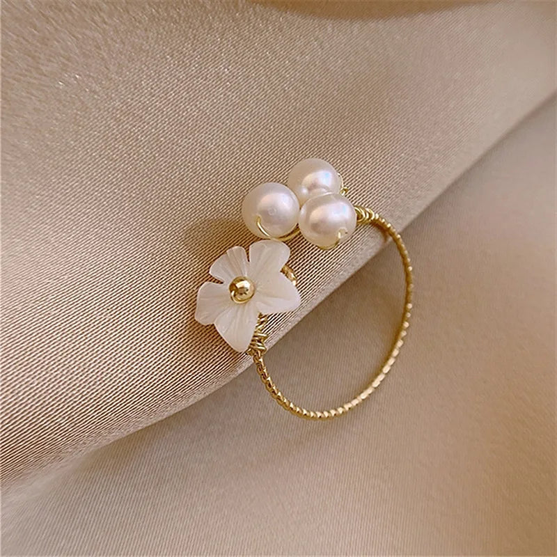 Vintage Rose Flower Rings For Women Korean Style Adjustable  Sakura Princess Finger Ring Bride Wedding Engagement Party Jewelry