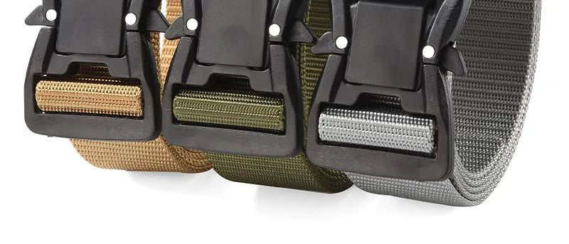 Plus Large LONG Size 125 140 160 180cm Men's Belt Canvas Multi-functional Tactical Quick Release Magnetic Alloy Buckle Belts