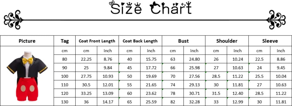 Kids Boys Cartoon Mouse Cosplay Costume Bow Tie Top+Coat+Suspender Shorts+Headband Clothing Sets For Halloween Christmas