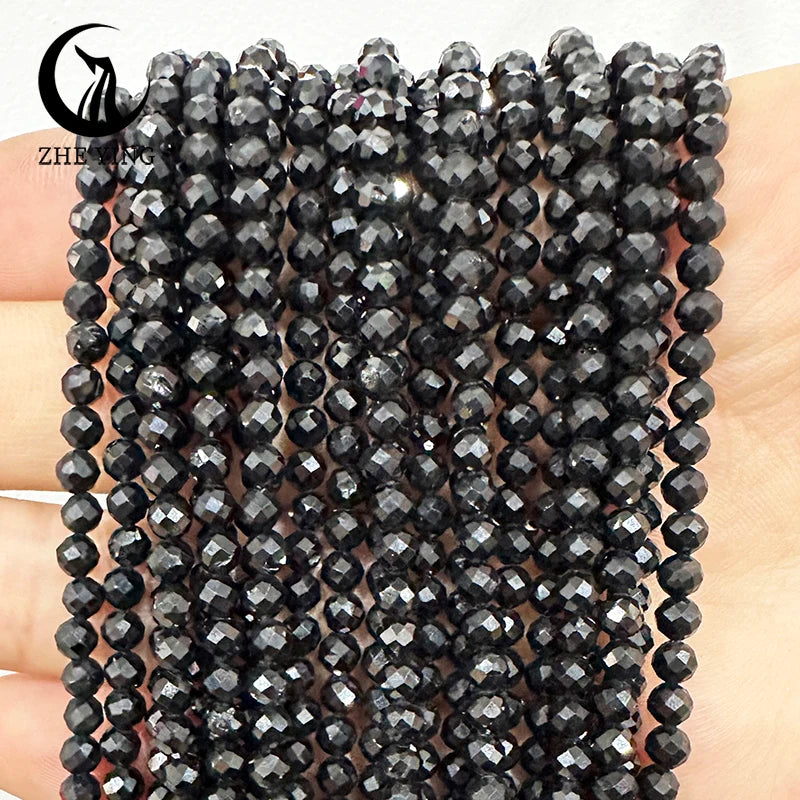 AAA Colorful Tourmaline Stone Beads Loose Spacer Faceted 3mm Beads for Jewelry Making DIY Bracelet Accessories 15''