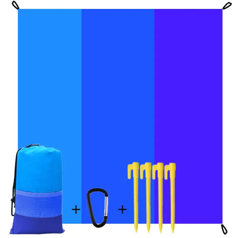 Oversized Sandproof Beach Picnic Mat Waterproof Pocket Beach Blanket Outdoor Tent Sunscreen Foldable Lightweigh Beach Towels