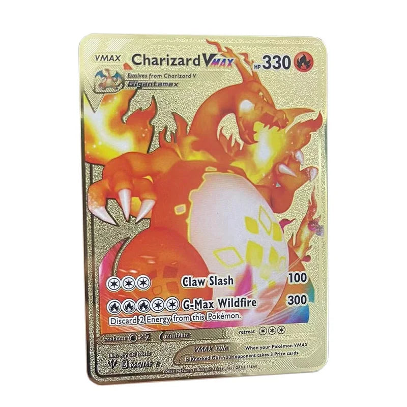 Pokemon Metal Card 10000 Points Arceus Charizard Raichu Super Card Golden English Mewtwo Vmax GX EX Christmas gift