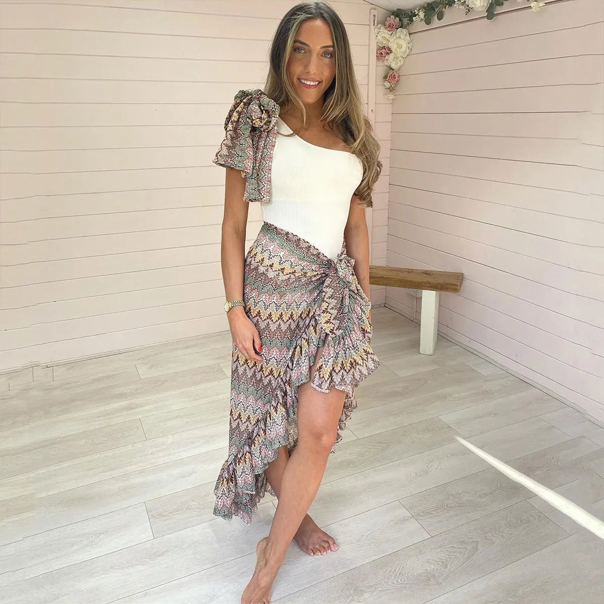 2025 Arrival Push Up Women Bikini Set Floral Printed Ruffle Bikinis Strappy Bandage Swimwear Brazilian Biquini Bathing Suit
