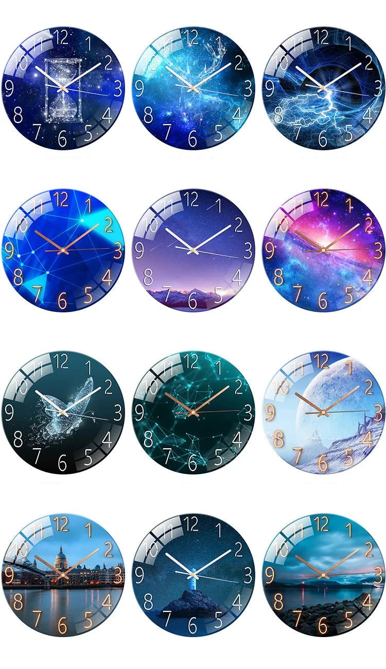 Creative European Style Clocks Living Room Free Perforated Wall Clock Household Silent Bedroom Quartz Clock Digital Wall Clock