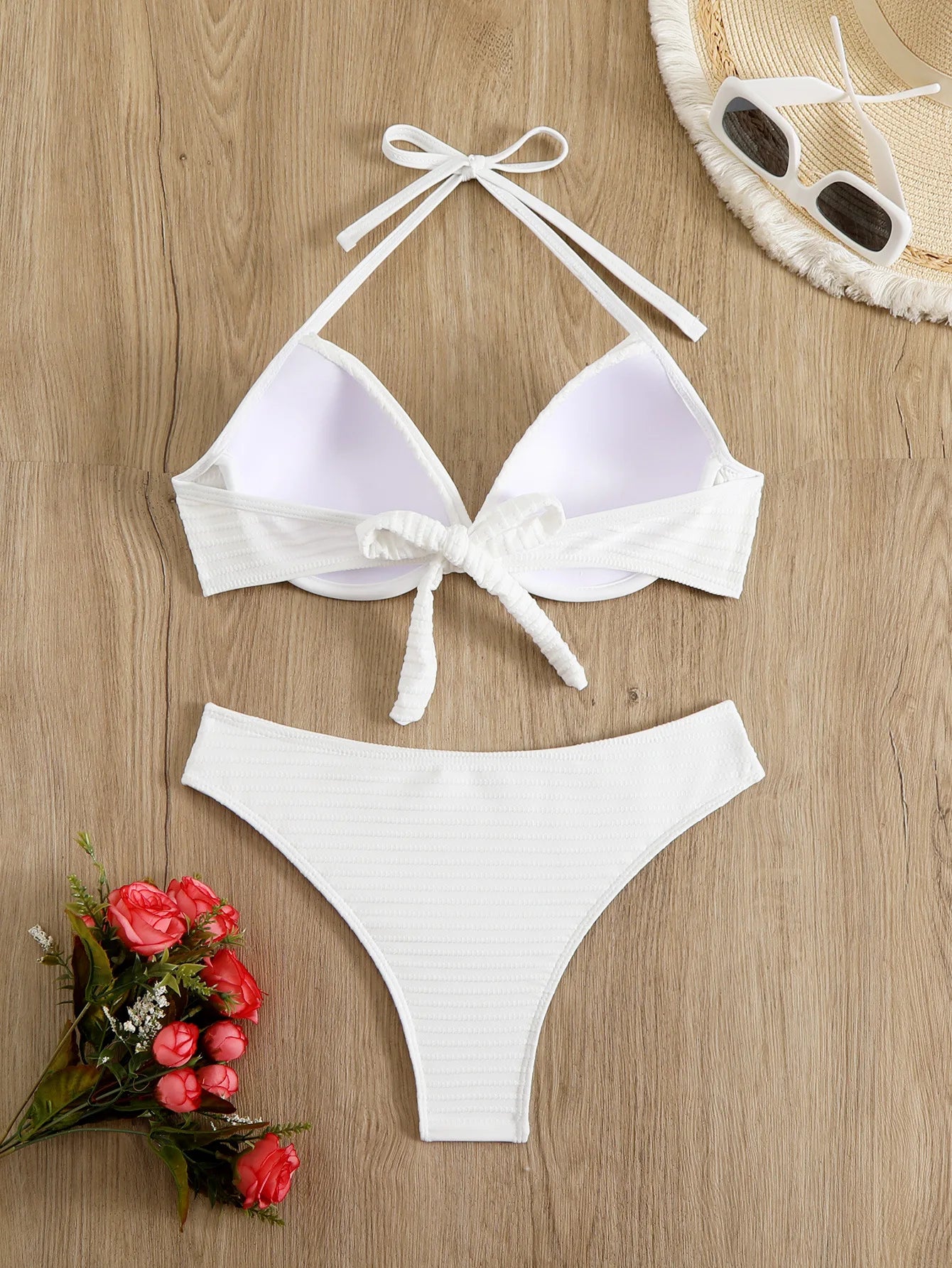 Sexy Push Up Bikini 2025 Women Swimsuit Two Piece Swimwear Female Thong Bikinis Set White Swim Bathing Suits Brazilian Biquini