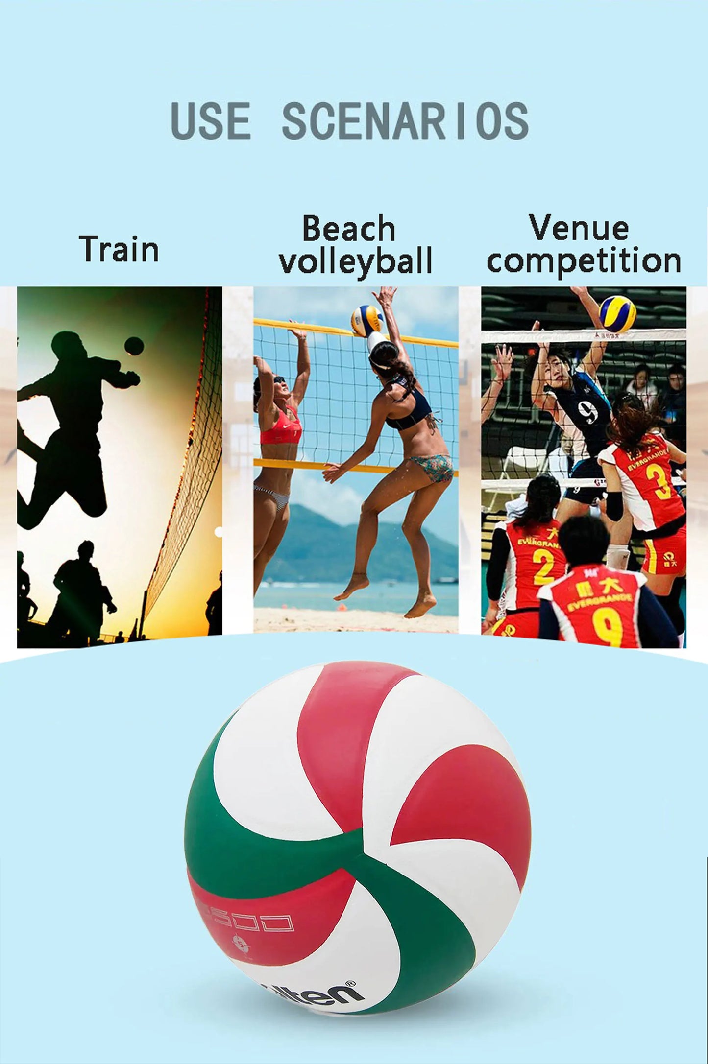 Printing Volleyball ball,Model5500,Size 5, Christmas Gift Volleyball, Outdoor Sports, Training,Optional Pump + Needle + Bag