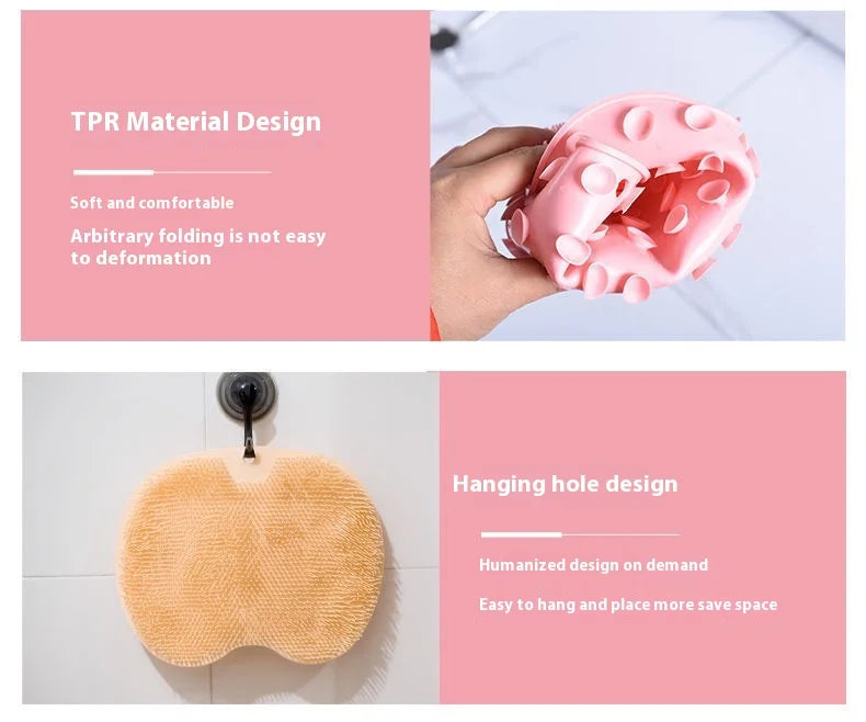 Rubbing Foot Pads, Silicone Foot Massaging Tools, Bathroom Foot Massage Pads, Bathing Foot Brushes, Lazy People Bathing Back Mas