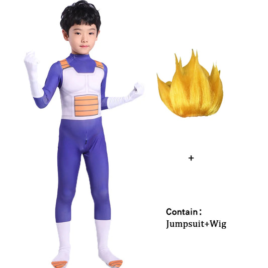 Adult Kids Z Vegeta Cosplay Costume Jumpsuit Vest Fantasia Outfits Disfras Vegeta Clothes Halloween Carnival Party Disguise Suit