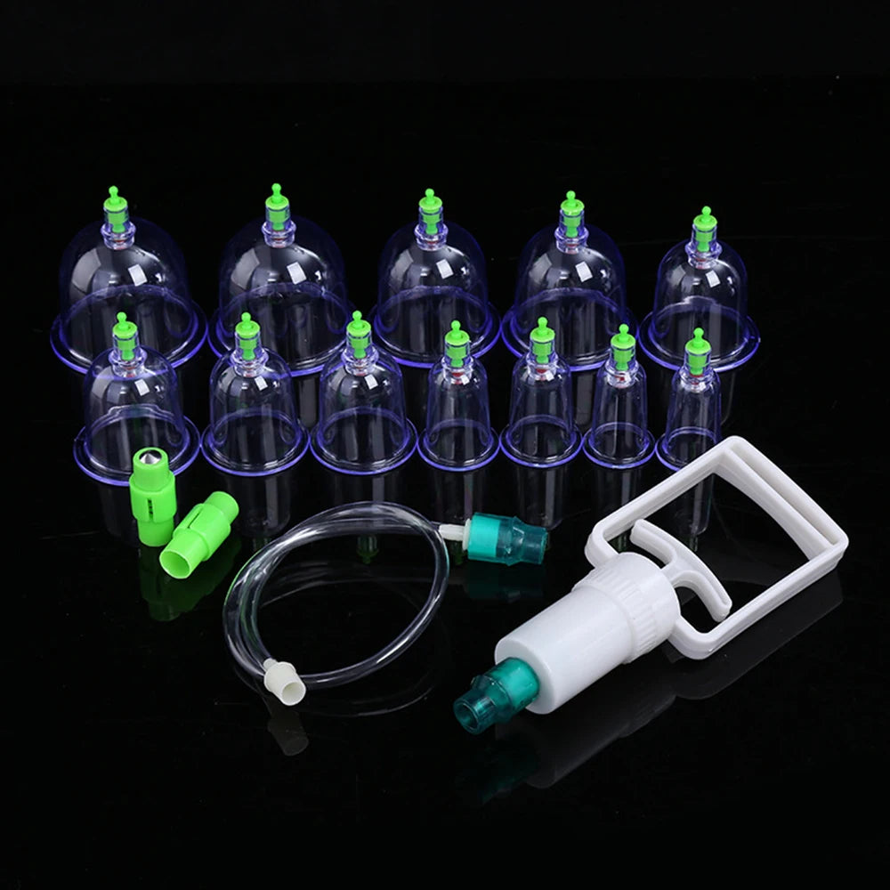 12/6Pcs Vacuum Cupping Set Suction Cups Back Massage Body Cup Detox Massage Body Cups Vacuum Cupping Anti Cellulite Massage Jars