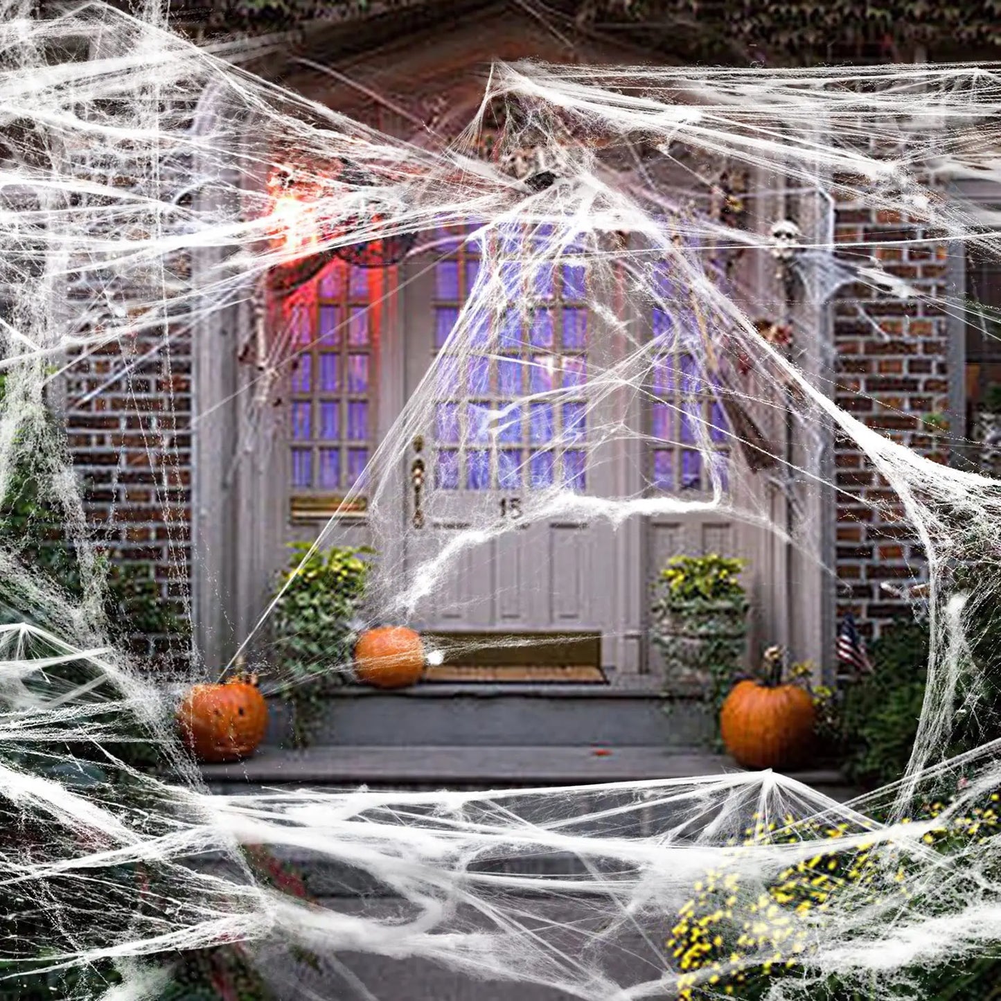 White Spider Web For Halloween Decorations Artificial Stretchy Cobweb For Halloween Scary Party Scene Decor Haunted House Props