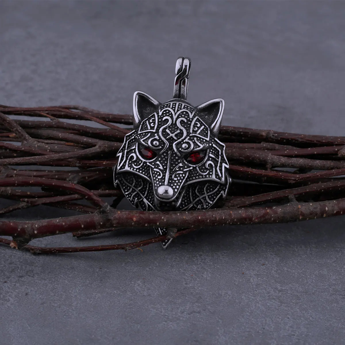 316L Stainless Steel Viking Nordic Wolf Head Men's Necklace Fashion Retro Boutique Versatile Hip Hop Biker Pendant Jewelry Gift