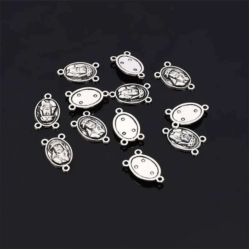 A variety of Christian retro little Virgin Mary connector Spirit Holy Jesus Father Anthony pendant cross bracelet connector 10