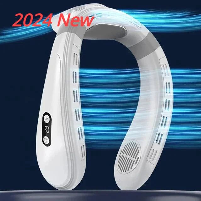New Neck Air Conditioner Portable Neck Fan Rechargeable Semiconductor Cooling Bladeless Fan Outdoor Personal Fan Wearable Cooler