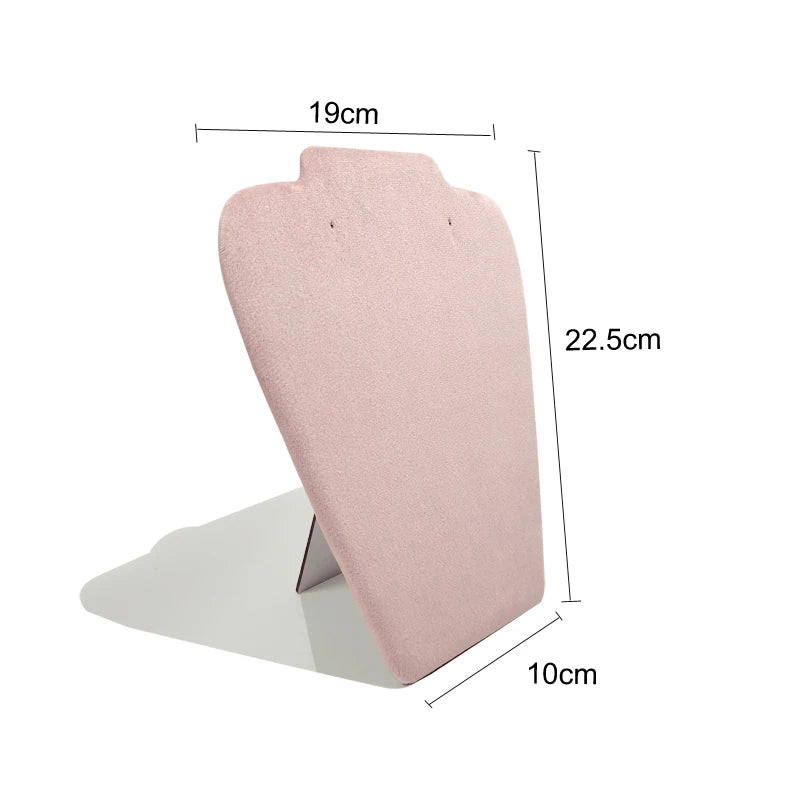 Wooden Necklace Stand White Pu Jewelry Pendant Display Holder Organizer Storage Easel Shelf Rack 3 Color 12.5*22.5Cm