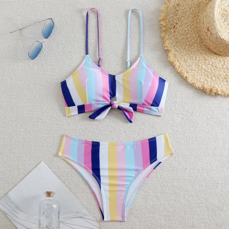 Striped Sexy Bikinis Women's Swimwear Female Swimsuit For Swim Wear Bathing Suit Brazilian Bikini Set Beachwear Pool Bather 2025