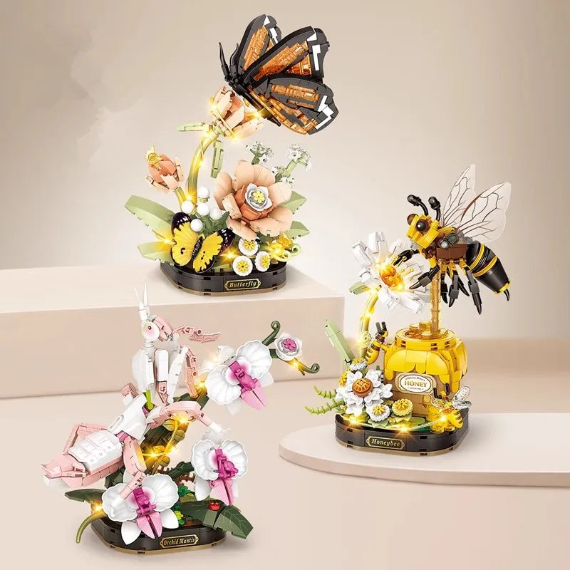 Tiger butter fly blocks DIY Home decoration Model Building Blocks toys Assembly Toy Christmas Gift for Children Adult 4117