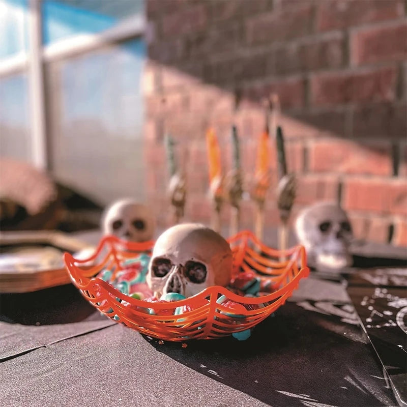 Halloween Cobweb Candy Bowl Set Halloween Theme Party Decoration Kids Favors Pumpkin Ghost Basket Trick or Treat Party Supplies