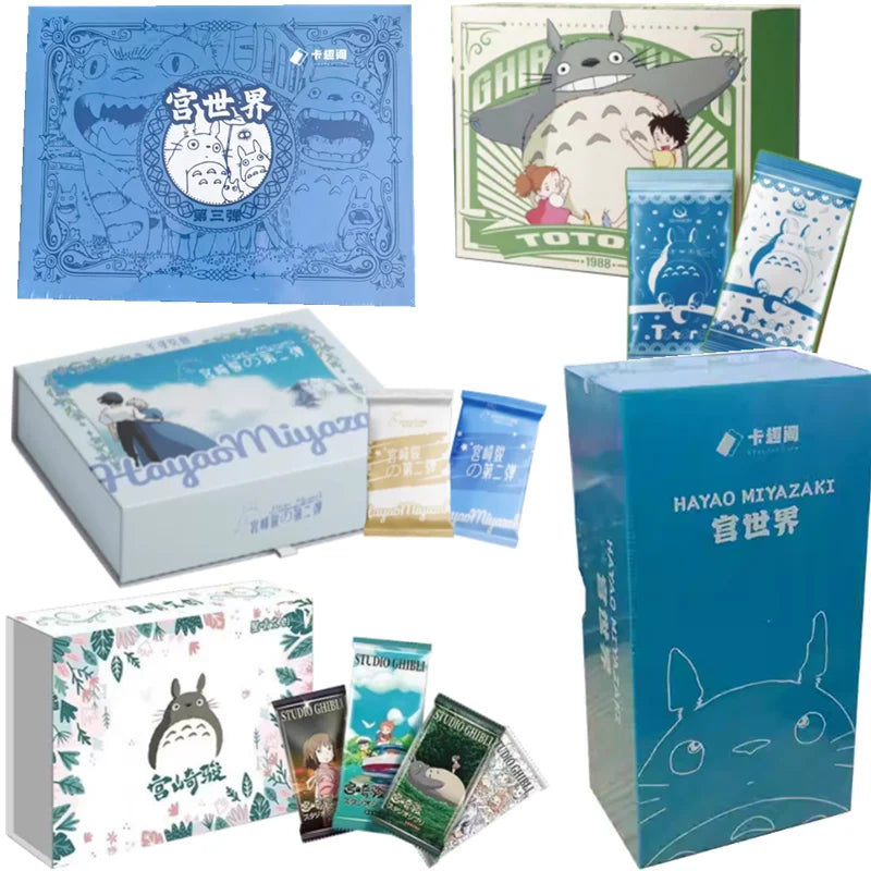 Genuine Hayao Miyazaki Anime Collection Card Chihiro and Chihiro Haal Mobile Castle Card Blind Box Children Toys Christmas Gift