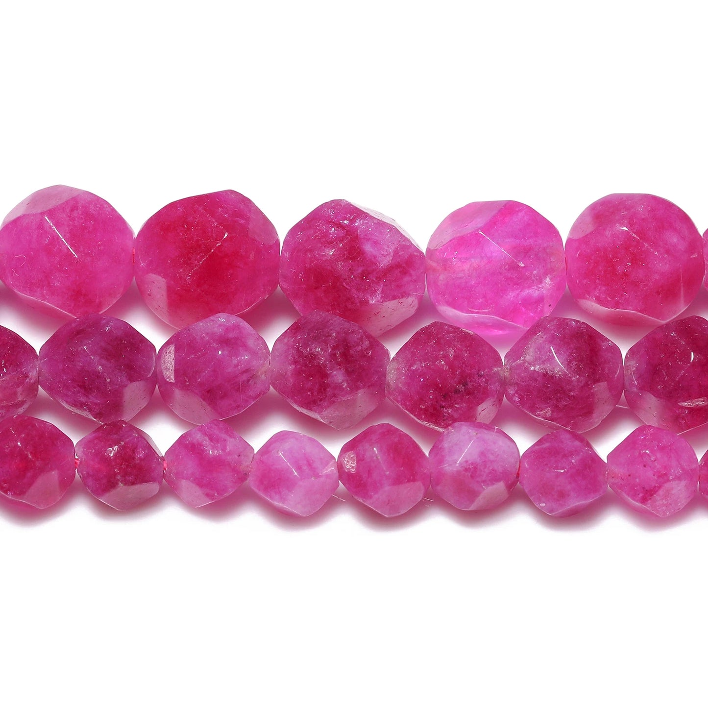Wholesale Natural Stone Beads 6/8/10mm Pink Red Faceted Tourmaline Charms Loose Beads for Jewelry Making DIY Bracelet Accessory
