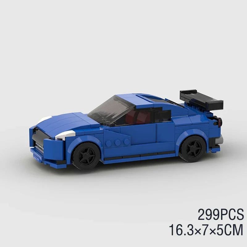 MOC Car Speed R34 488 Pickup R32 Racing Vehicle Model Building Block Super Race brick Christmas Gift City Technical rally sport
