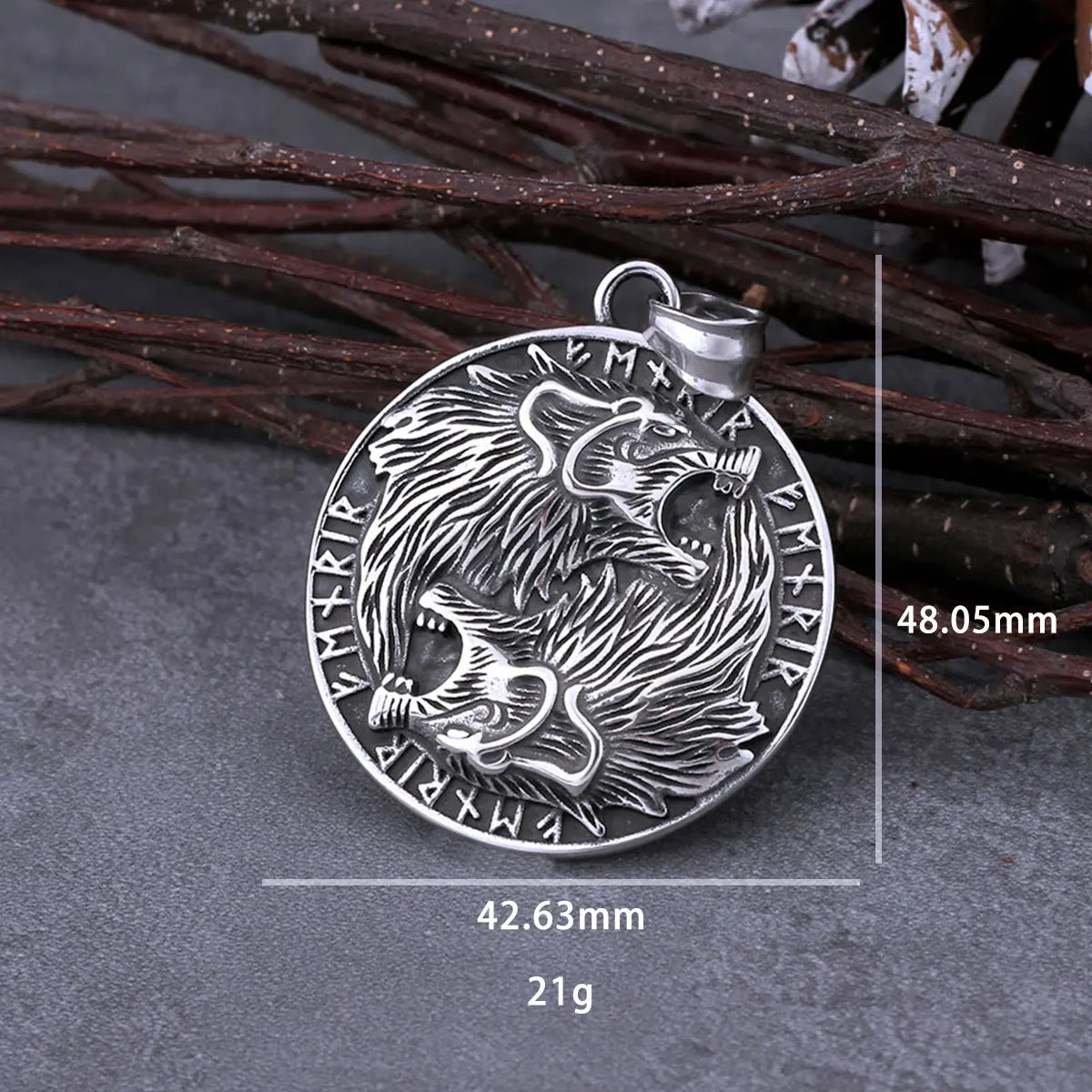 Vintage Nordic Vikings Odin Wolf Compass Rune Necklace Men's Stainless Steel Fashion Hip Hop Pendant Necklace Jewelry As A Gift