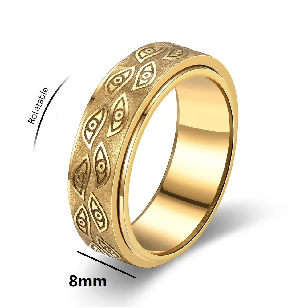 Viking Dragon Stainless Steel Anti Stress Rings Men Fidget Spinner Free Shipping Anti Anxiety Relaxing Rotating Ring Anillo