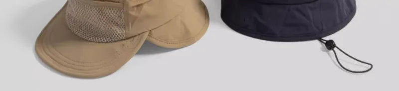 Japanese Outdoor Camping Sun Protection Bucket Hats Women Summer Thin Quick-drying Breathable Neck Protection Men's Caps