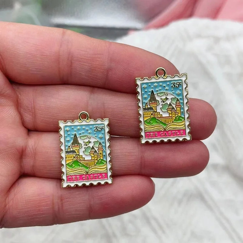 10PCS New Alloy Dripping Charm Charm Pendant Cartoon School of Magic Pendant DIY Keychain Earrings Jewelry Accessories