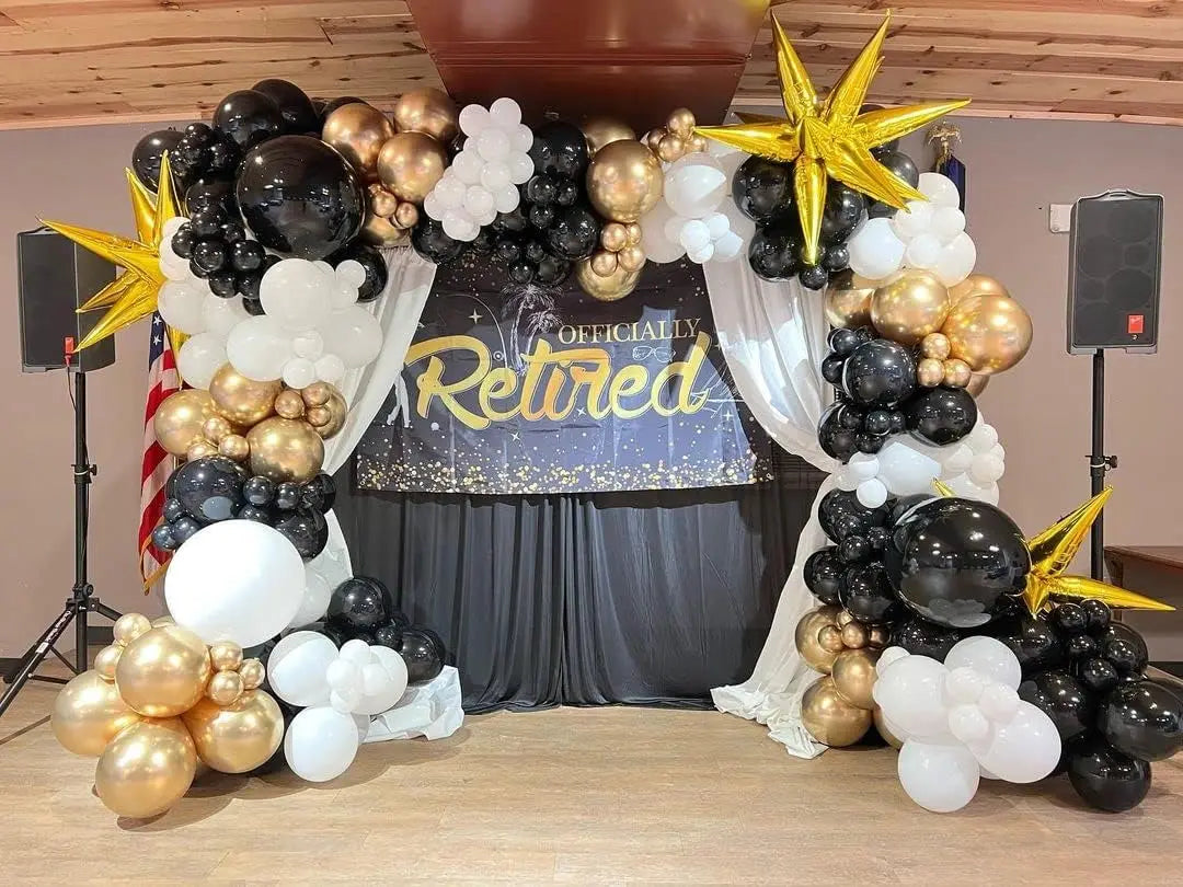 50PCS Black Gold Mother's Day, Father's Day, graduation season Valentine's Day Baby Shower Gender Reveal Party Supplies Balloons