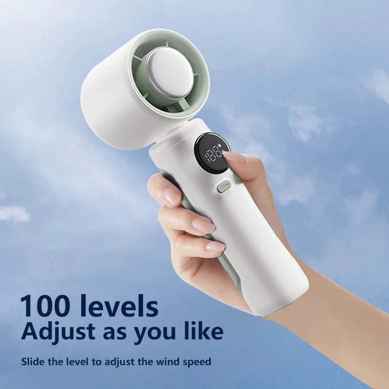 Xiaomi Handheld Turbo Fan 100-Speed Adjustable Digital Display USB Rechargeable Ice Cooling Mini Fan for Home Office Travel