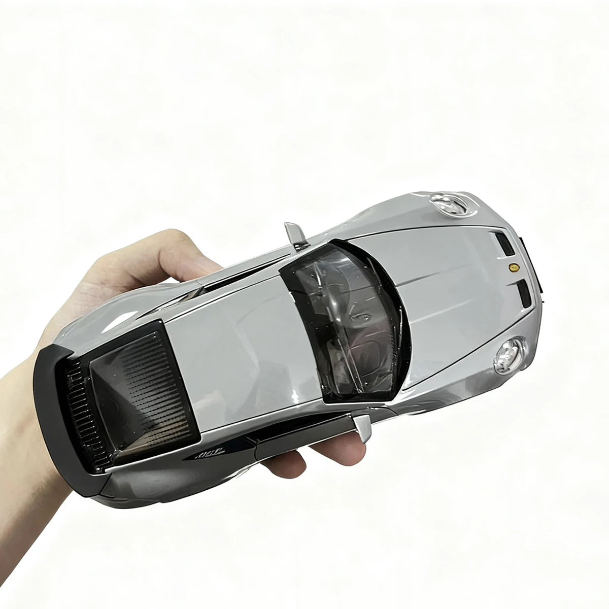 1:22 Scale High-Grade Gray 911 Alloy Die-Cast Pull-Back Car Model Toy Car Collectible Decoration Ornament Boys' Birthday Christmas Gift
