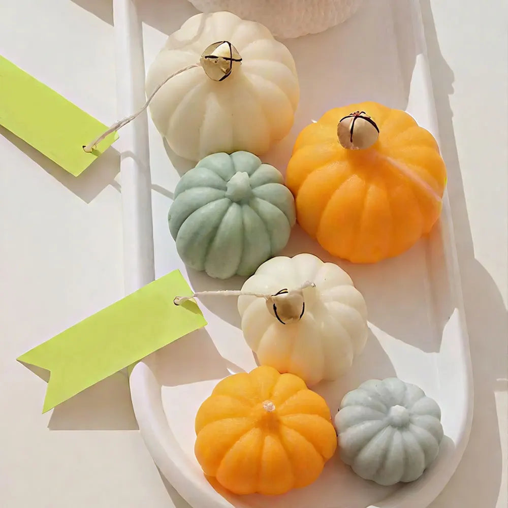 3pcs Pumpkin Silicone Candle Mold Plant Resin Gypsum Scented Candle Making Kit Thanksgiving Day Decor DIY Halloween Party Gifts