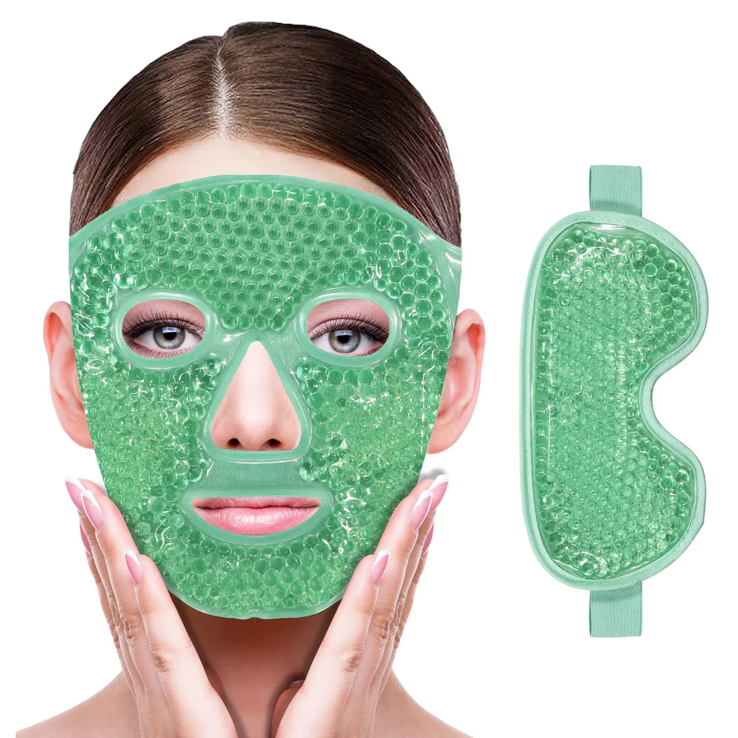 Gel Cooling Ice Face Eye Mask Facial Mask Hot Cold Compress Pack Gel Beads Cold Face Eye Mask Ice Pack,Compress Sleeping FaceSPA
