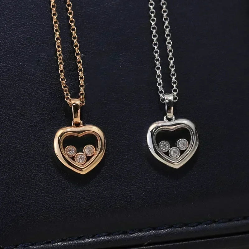 MXK 2025 Hot selling new 925 sterling silver heart-shaped necklace for women's fashion luxury brand jewelry party Christmas gift