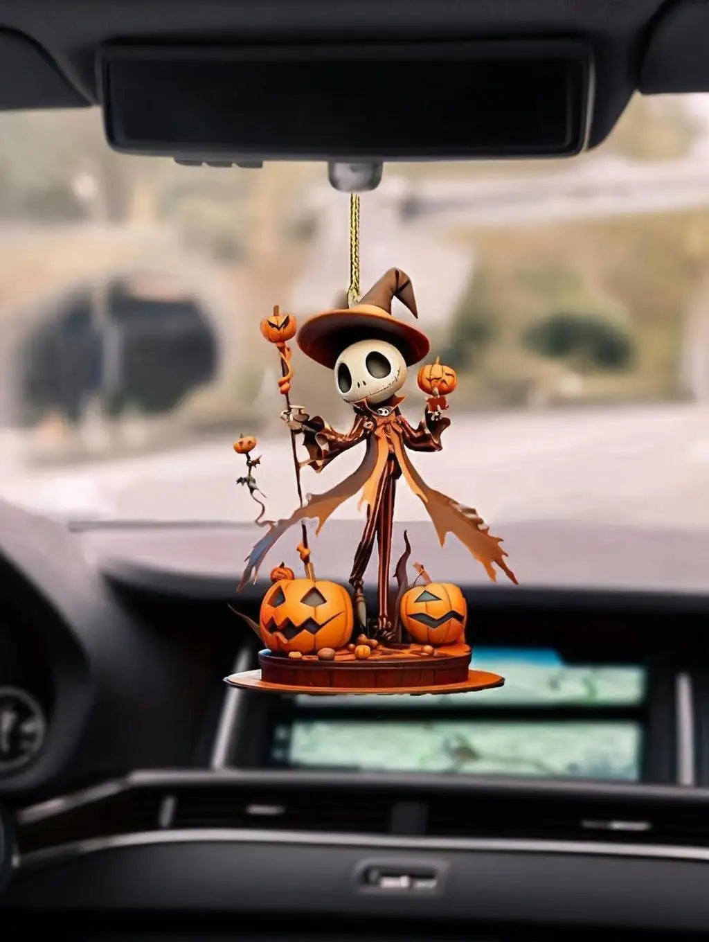 Halloween 2D Acrylic Pendant Pumpkin and Skull head Theme Decorative Pendants for Cars, Bags, Keychain Accessories Holiday Decor