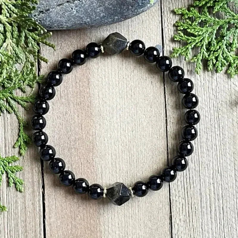 1 8mm color display bracelet, energy protection bracelet, black tourmaline and sapphire crystal bracelet, crystal bracelet