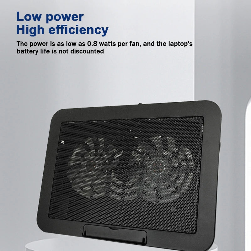 7 Height Adjustable Air-cooled Cool Wind Gaming Laptop Cooler Large Size for 12-17'' Tablet Notebook Cooling Pad 1200 RPM 2 Fans