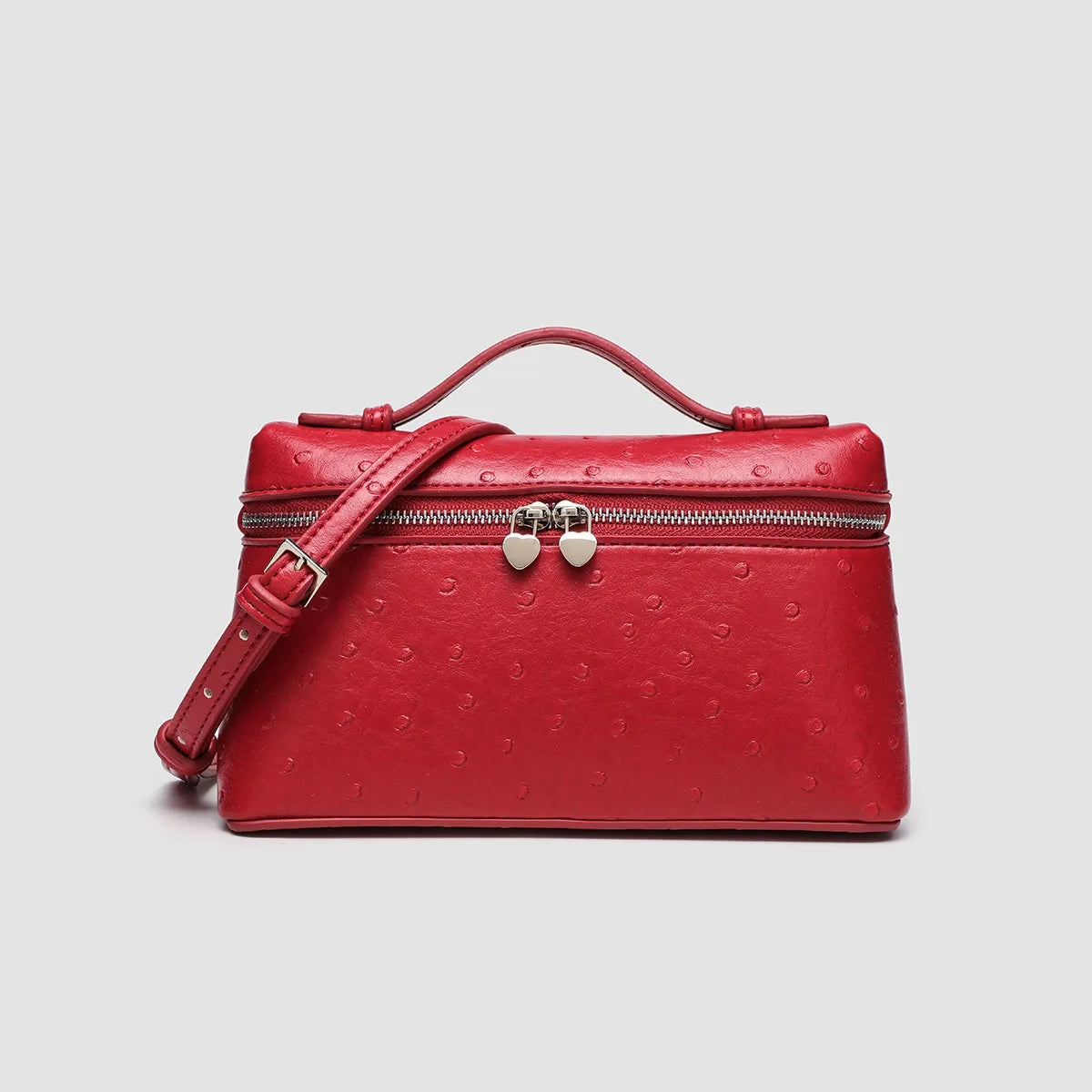 Customizable Name Lunch Box Bag Fashionable Women's Bag Ostrich Pattern Handbag Clutch Bag Women Make Up Pouch With Handle