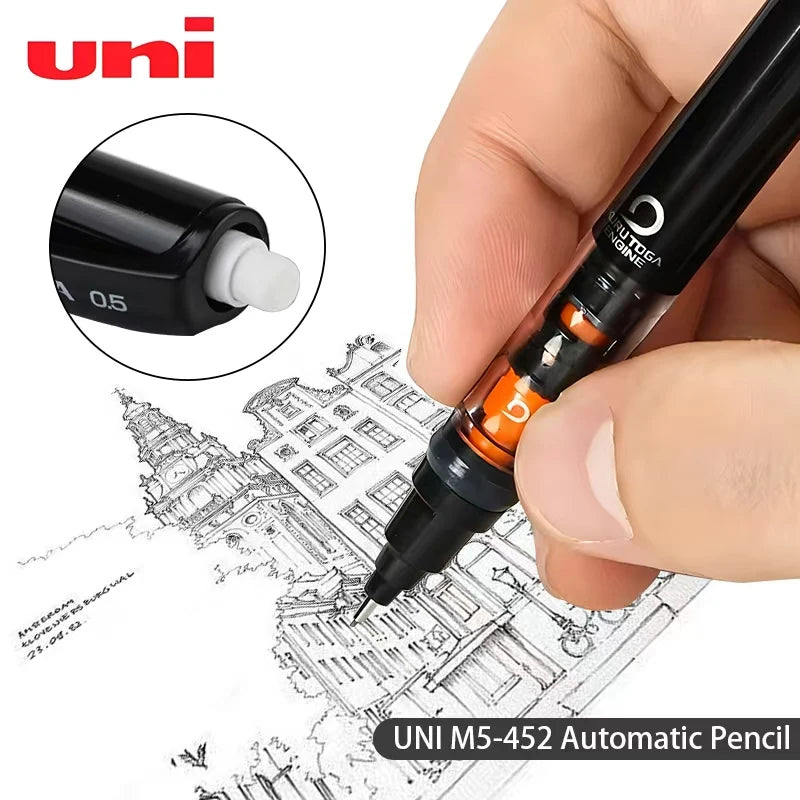 UNI Kuru Toga Mechanical Pencil M5-452 Drawing Pencil 0.5mm Low Center of Gravity Automatic Rotation School Supplies Stationery